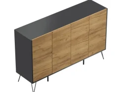 Posseik Sideboard Industrial P 4 Schubladen 4 Türen 155 cm Front