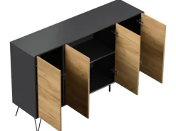 Posseik Sideboard Industrial P 4 Schubladen 4 Türen 155 cm Front