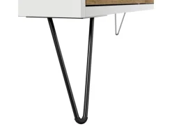 Discount Posseik Sideboard Industrial E 4 Schubladen 120 cm Front Weiß Eiche