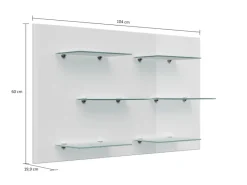 Outlet Posseik Wandregal Elite 6 Glasablagen 104 cm x 60 cm Brombeer