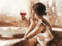 Outlet Pro Art Bild Canvas-Art Girl With Wine Glass 120 cm x 90 cm