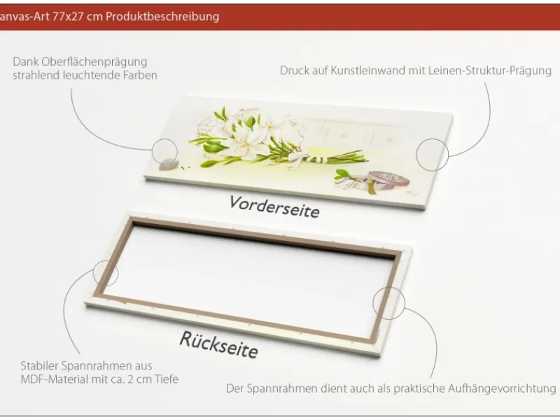 Outlet Pro Art Bild Canvas-Art Hand Tied Bouquet 80 cm x 30 cm