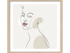 Best Pro Art Bild Framed Art Line art faces II 30 cm x 30 cm