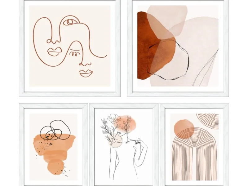 Online Pro Art Bilder Framed Art Lines And Shapes XI 2x 28 x 28 cm, 3x 19 x 24 cm