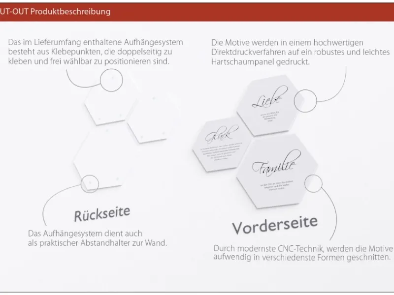 Pro Art Bildkacheln Cut-Out Liebe I 3 Stk. 50 cm x 50 cm