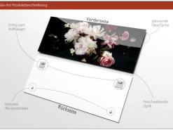 Pro Art Glasbild Baroque Flowers II 80 cm x 30 cm