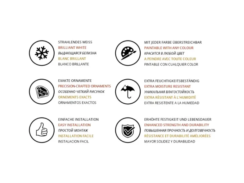 PROFHOME 151518 3D Wandpaneel Wandvertäfelung Deckenplatte Stuckleiste 2,04 m 204 cm x 3,3 cm x 25,9 cm Weiß
