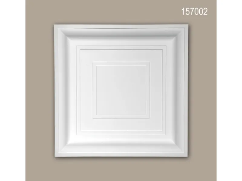 PROFHOME 157002 Deckenplatte Deckenelement Wandpaneel Stuckdekor, 60,0 cm x 60,0 cm x 6,5 cm Weiß