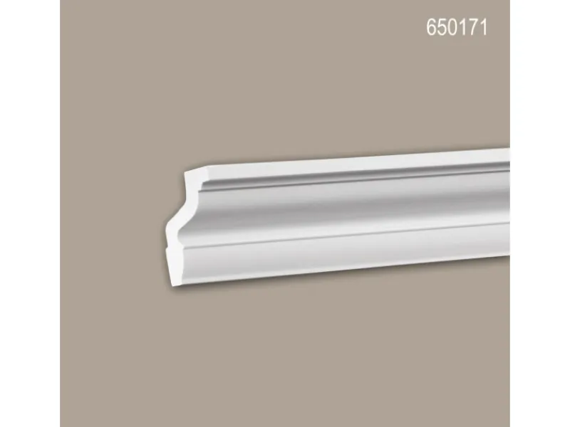 Best PROFHOME 650171 Eckleiste Deckenleiste Zierleiste Stuckleiste 2 m 200 cm x 3 cm x 4,5 cm Weiß