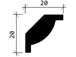 Clearance PROFHOME 650297 Eckleiste Stuckleiste Deckenleiste Zierleiste Stoßfest 2 m 200 cm x 2,0 cm x 2,0 cm Weiß