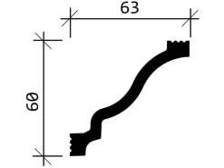 PROFHOME 650105 Eckleiste Stuckleiste Deckenleiste Zierleiste Stoßfest 2 m 200 cm x 6,3 cm x 6,0 cm Weiß