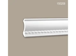 PROFHOME 150208 Eckleiste Zierleiste für indirekte Beleuchtung Stuckleiste 2 m 200 cm x 7 cm x 7 cm Weiß