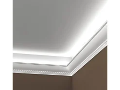 PROFHOME 150208 Eckleiste Zierleiste für indirekte Beleuchtung Stuckleiste 2 m 200 cm x 7 cm x 7 cm Weiß