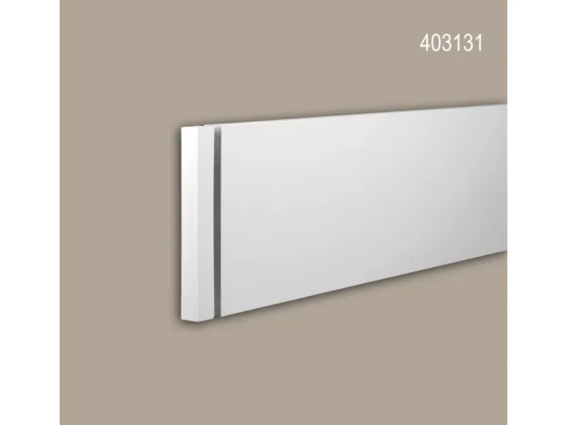 PROFHOME 403131 Stirnelement Außenstuck Zierelement Fassaden Element 3 cm x 3 cm x 24,4 cm Weiß