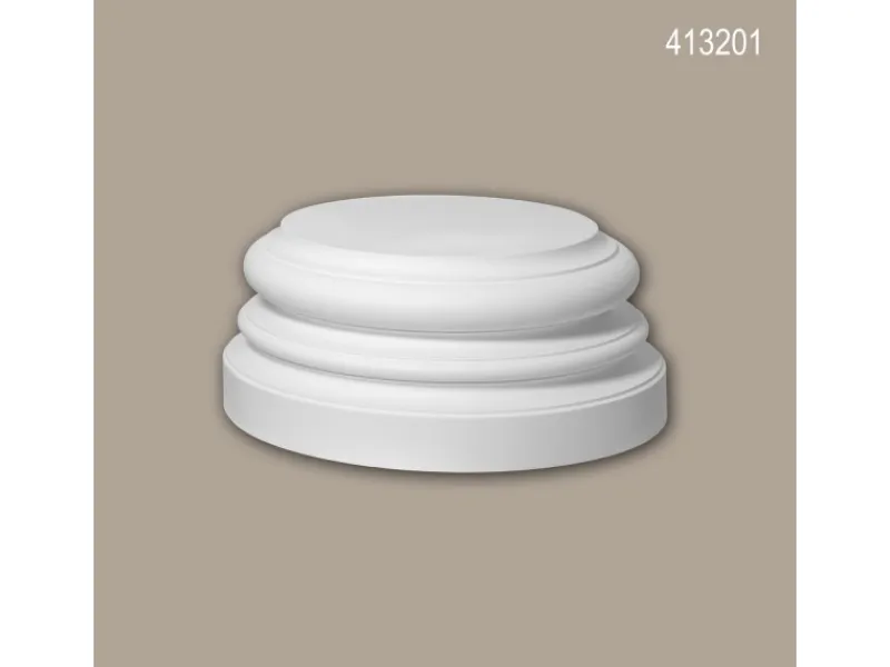 PROFHOME 413201 Vollsäulen Sockel Fassadenstuck Säule Fassaden Element 41,4 cm x 41,4 cm x 17 cm Weiß