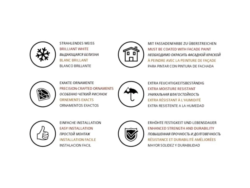 PROFHOME 413201 Vollsäulen Sockel Fassadenstuck Säule Fassaden Element 41,4 cm x 41,4 cm x 17 cm Weiß