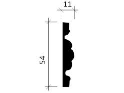 New PROFHOME 151369 Wand- und Friesleiste Stuckleiste Zierleiste Friesleiste 2 m 200 cm x 1,1 cm x 5,4 cm Weiß