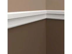 PROFHOME 151344 Wand- und Friesleiste Stuckleiste Zierleiste Wandleiste 2 m 200 cm x 1,8 cm x 9 cm Weiß