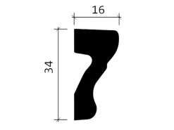 Best PROFHOME 151346 Wand- und Friesleiste Stuckleiste Zierleiste Wandleiste 2 m 200 cm x 1,6 cm x 3,4 cm Weiß