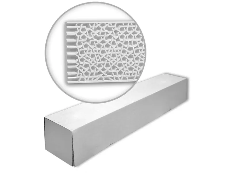 PROFHOME 151518-Box 3D Wandpaneele 1 Karton Set mit 2 Paneelen 4,08 m Weiß