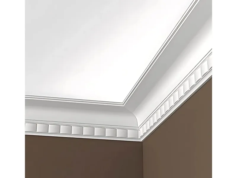 PROFHOME 150175F Flexible Eckleiste Stuckleiste aus Flexiblem Polyurethan 2 m 200 cm x 11,9 cm x 13,3 cm Weiß