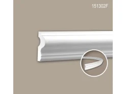 PROFHOME 151302F Flexible Wand- und Friesleiste Stuckleiste Zierleiste 2 m 200 cm x 2,5 cm x 6 cm Weiß