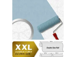 PROFHOME 951361-GU Barock Tapete Ornament Matt Weiß 1,06 m x 25,00 m 26,50 m2 Weiß