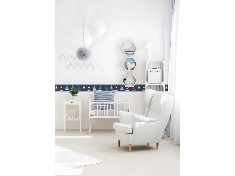 Online PROFHOME 403757-GU Grafik Tapete Kindertapete Matt Blau Rot Gelb 0,75 m2 0,15 m x 5,00 m 0,75 m2 Blau