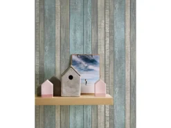 Outlet PROFHOME 319932-GU Holz Tapete Holzoptik Matt Blau Grau Creme 0,53 m x 10,05 m 5,33 m2 Blau