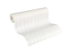 PROFHOME 243515-GU Streifen Tapete Traditionell Matt Weiß 0,53 m x 10,05 m 5,33 m2 Weiß