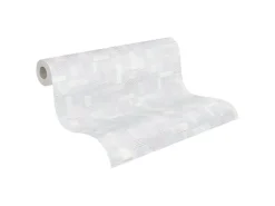 PROFHOME 262110-GU Struktur Tapete Geometrisch Matt Weiß 1,06 m x 25,00 m 26,50 m2 Weiß