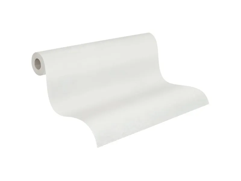 PROFHOME 103819-GU Struktur Tapete Uni Matt Weiß 0,53 m x 10,05 m 5,33 m2 Weiß