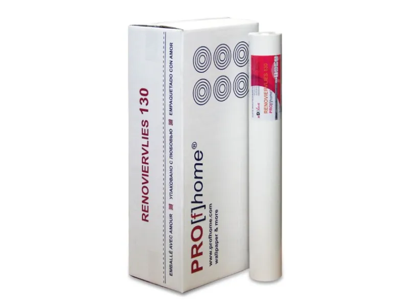 Discount PROFHOME Renoviervlies 130 g Malervlies Anstrich-Vlies glatte Vliestapete 6 rol. 1 Karton mit 6 Rollen 112,50 m2 Weiß