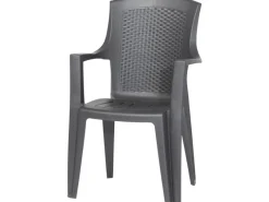 Clearance Progarden Stapelsessel Eden Anthrazit ca. 46 cm x 55 cm x 91 cm