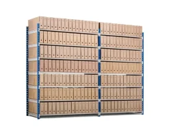 PROREGAL Aktenregal Maximus Doppelseitig HxBxT 200 x 150 x 68 cm 5 Ebenen Offener Fachboden Bis Zu 180 Archivordnern Lichtblau & Lichtgrau