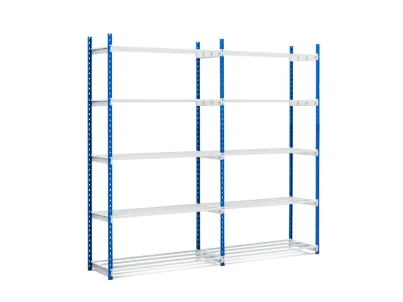 PROREGAL Aktenregal Maximus Doppelseitig HxBxT 200 x 150 x 68 cm 5 Ebenen Offener Fachboden Bis Zu 180 Archivordnern Lichtblau & Lichtgrau