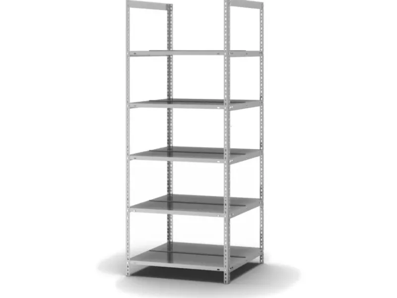 PROREGAL Aktenregal Schraubsystem Grundregal HxBxT 185 x 75 x 60 cm 5 Ebenen Fachlast 90 kg Ohne Deckboden Beidseitig Nutzbar