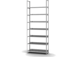 PROREGAL Aktenregal Schraubsystem Grundregal HxBxT 255 x 100 x 30 cm 7 Ebenen Fachlast 60 kg Ohne Deckboden Einseitig Nutzbar