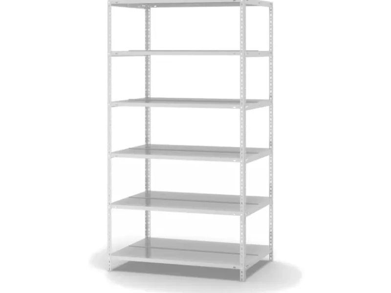 PROREGAL Aktenregal Schraubsystem Grundregal HxBxT 185 x 100 x 60 cm 6 Ebenen Fachlast 90 kg Mit Deckboden Beidseitig Nutzbar