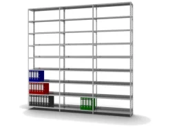 Best PROREGAL Aktenregal Schraubsystem Grundregal HxBxT 290 x 100 x 30 cm 9 Ebenen Fachlast 60 kg Mit Deckboden Einseitig Nutzbar Verzinkt