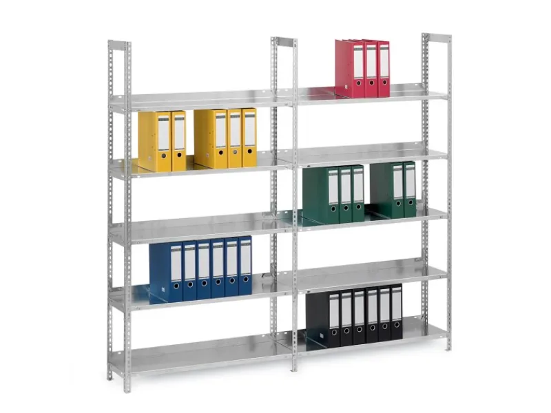 PROREGAL Aktenregal Schraubsystem Grundregal HxBxT 185 x 100 x 30 cm 5 Ebenen Fachlast 60 kg Ohne Deckboden Einseitig Nutzbar