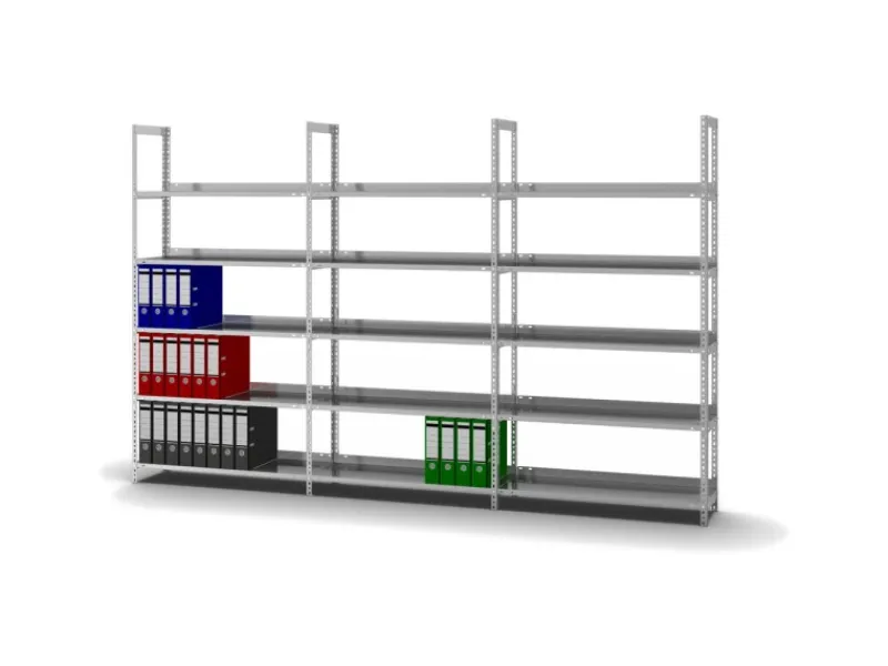 PROREGAL Aktenregal Schraubsystem Grundregal HxBxT 185 x 100 x 30 cm 5 Ebenen Fachlast 60 kg Ohne Deckboden Einseitig Nutzbar