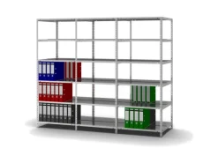 PROREGAL Aktenregal Schraubsystem Grundregal HxBxT 185 x 75 x 60 cm 6 Ebenen Fachlast 90 kg Mit Deckboden Beidseitig Nutzbar