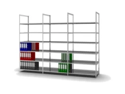 Discount PROREGAL Aktenregal Schraubsystem Grundregal HxBxT 220 x 100 x 60 cm 6 Ebenen Fachlast 90 kg Ohne Deckboden Beidseitig Nutzbar Verzinkt