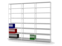 Outlet PROREGAL Aktenregal Schraubsystem Grundregal HxBxT 255 x 100 x 30 cm 8 Ebenen Fachlast 60 kg Mit Deckboden Einseitig Nutzbar Lichtgrau