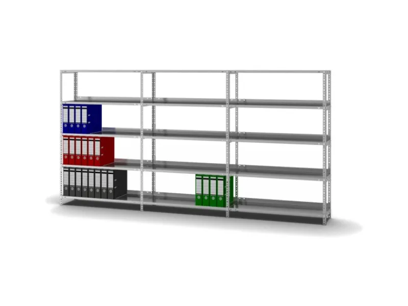 Clearance PROREGAL Aktenregal Schraubsystem Grundregal HxBxT 150 x 100 x 30 cm 5 Ebenen Fachlast 60 kg Mit Deckboden Einseitig Nutzbar Verzinkt