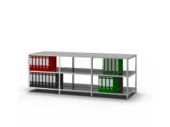 PROREGAL Aktenregal Schraubsystem Grundregal HxBxT 115 x 75 x 60 cm 4 Ebenen Fachlast 90 kg Mit Deckboden Beidseitig Nutzbar