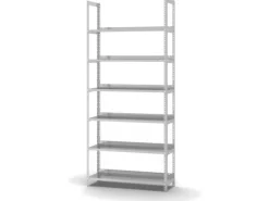 PROREGAL Aktenregal Schraubsystem Grundregal HxBxT 220 x 100 x 30 cm 6 Ebenen Fachlast 60 kg Ohne Deckboden Einseitig Nutzbar Lichtgrau