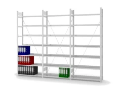 Outlet PROREGAL Aktenregal Stecksystem T-Profil Grundregal HxBxT 235 x 100 x 30 cm 7 Ebenen Fachlast 60 kg Einseitig Nutzbar Lichtgrau