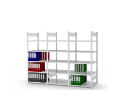 New PROREGAL Aktenregal Stecksystem T-Profil Grundregal HxBxT 175 x 75 x 60 cm 5 Ebenen Fachlast 90 kg Beidseitig Nutzbar Lichtgrau